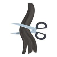 Haircut concept with scissors and hair strand vector
