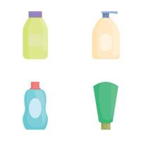 Variety of cartoon cleaning product bottles vector