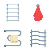 Set of bathroom towel racks and hooks isolated vector