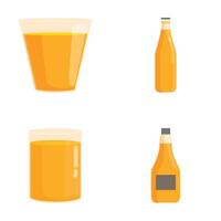 Assorted orange juice containers set vector