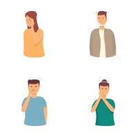 Set of people showing different emotions vector
