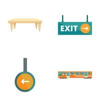 Set of directional icons and public elements vector