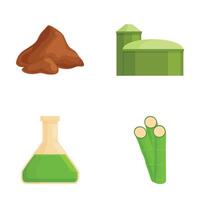 Collection of agriculture icons soil, silo, flask, and leek vector