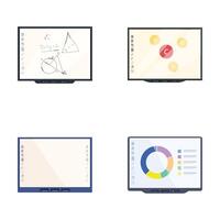 Collection of modern computer monitors with various interfaces vector