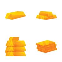 Assorted gold bars set vector
