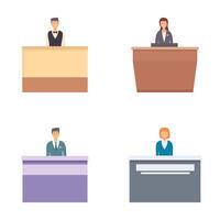 Receptionists at front desk collection vector