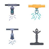 Set of cartoon satellite designs on white background vector