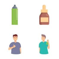 Set of allergy treatment options and patient reactions vector