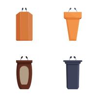 Set of cartoon trash bins icons vector
