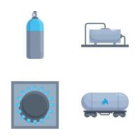 variedad de gas contenedores y accesorios íconos vector