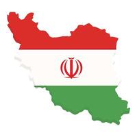 Map of iran with national flag colors vector