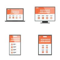Responsive web design concept across devices vector