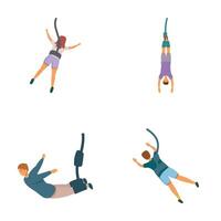 Set of various falling people illustrations vector