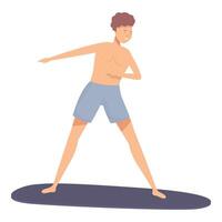 Young man practicing yoga pose vector