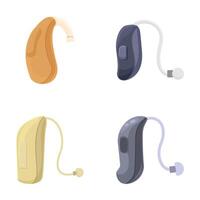 Set of hearing aids isolated on white background vector