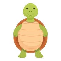 Adorable and colorful illustration of a happy cartoon turtle isolated on white background vector