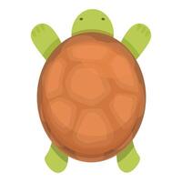 graphic of a cute, topview cartoon turtle with a friendly expression vector
