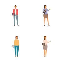 Diverse set of business characters showing modern professionals vector