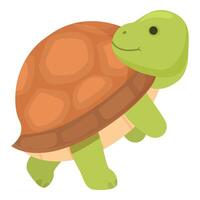 Cheerful cartoon turtle with a brown shell and smile, isolated on a white background vector