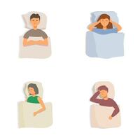 People sleeping in various positions vector