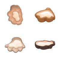 Assorted oyster mushrooms illustration set vector