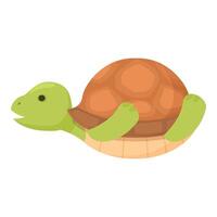 Flat design style illustration of a charming cartoon turtle vector