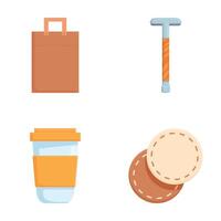 Assorted everyday items set vector