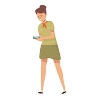 Waitress serving with a smile vector