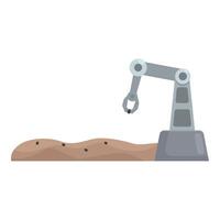 Industrial robotic arm on production line vector
