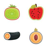 Colorful set of fruit cross sections vector