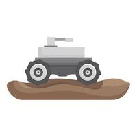 Cartoon mars rover on martian surface vector