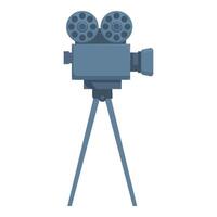 illustration of a classic blue film camera on a tripod, ideal for cinemarelated designs vector