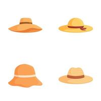Collection of summer hats isolated on white vector