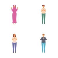 Diverse group of people showing various gestures vector