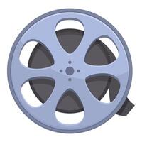 Digital illustration of a classic gray film reel, representing retro cinema vector