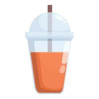 Refreshing iced tea in plastic cup illustration vector