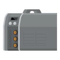 Flat design of a grey portable generator, perfect for emergency and outdoor use graphics vector