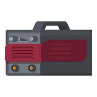 Flat design icon of a classic red and black cassette tape recorder vector