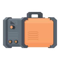 Flat illustration of a cartoon style orange welding machine with handle vector
