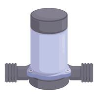Isometric view of a metal pipe connector with flanges vector