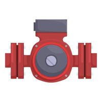 Cartoon illustration of a red pipe valve vector