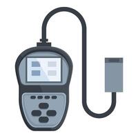 Flat design illustration of a digital multimeter with attached probe vector