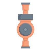 Flat design style illustration of an oldfashioned, orange cartoon telescope on a white background vector