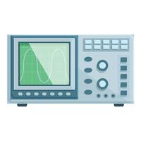 Flat design graphic of a modern digital oscilloscope for electronic measurements vector