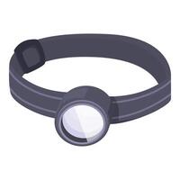 Isometric illustration of a cartoonstyle mining headlamp, suitable for various design uses vector