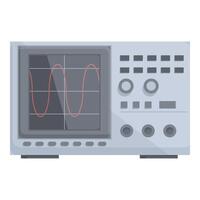 graphic of a digital oscilloscope with waveforms displayed on the screen vector