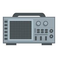 Flat design illustration of a classic portable radio with buttons and speaker vector
