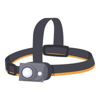 Flat design, isolated image of a headlamp with an adjustable strap, suitable for various concepts vector