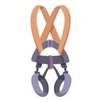 graphic of a colorful cartoonstyle climbing harness on a white background vector