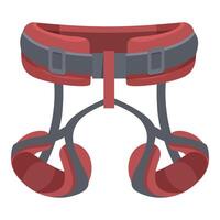 illustration of a red and gray climbing harness, isolated on a white background vector